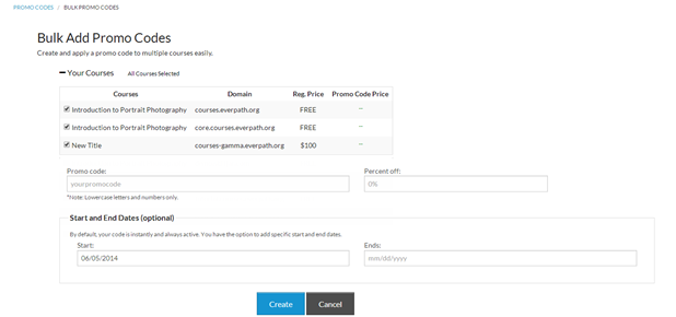 bulk promo code