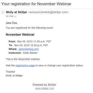 Event Invite Confirmation